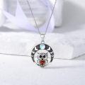 wholesale 925 Sterling Silver Owl Pendant Necklace with Moonstone and Garnet Heart Gemstones - Unique Gifts for Mom & Daughter on Mothers' Day or Birthdays-0-1