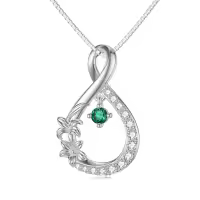 TOUPOP Sterling Silver Lily of the Valley Birth Flower Necklace-undefined