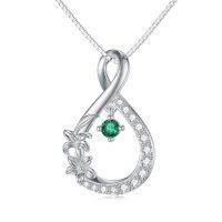 TOUPOP Sterling Silver Lily of the Valley Birth Flower Necklace-undefined