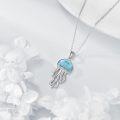 wholesale 925 Sterling Silver Larimar Jellyfish Pendant Necklace for Women and Men-0-4