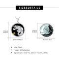 wholesale 925 Sterling Silver Aquarius Zodiac Pendant Necklace Black Onyx Platinum Plated-0-5