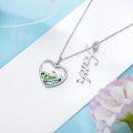 wholesale 925 Sterling Silver Heart Mountain Faith Pendant Necklace Christian Jewelry for Women-0-2