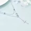 wholesale 925 Sterling Silver Infinity Cross Lariat Layered Necklaces Wholesale Christmas Gift for Women-0-1
