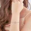 wholesale 925 Sterling Silver Rose Gold Plated Heart Couple Infinity Cubic Zirconia Bracelet For Women-0-2
