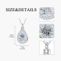 wholesale Sterling Silver Opal Birth Flower Urn Necklace for Ashes 12 Month Memorial Jewelry-0-4