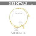 wholesale 14k Gold Anklet Cubic Zirconia Star Moon Charm Double Layer Chain-0-3