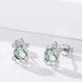 wholesale 925 Sterling Silver Green Agate Sea Turtle Stud Earrings Hypoallergenic Ocean Jewelry-0-1