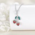 wholesale 925 Sterling Silver Heart Cherry Pendant Necklace-0-2