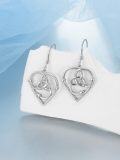 wholesale 925 Sterling Silver Heart Celtic Knot Drop Earrings Irish s for Women-0-4