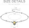 wholesale 925 Sterling Silver Honeybee with Sunflower Charm Ankle Bracelet for Women Gifts-0-4