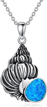 wholesale 925 Sterling Silver Dolphin Palm Tree Pendant Necklace-Conch Necklace