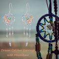 wholesale Sterling Silver Synthetic Moonstone Dream Catcher Dangle Earrings for Women Wife Mom Girls Birthday Gifts-0-13