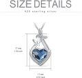 wholesale 925 Sterling Silver Blue Heart Crystal Butterfly & Dragonfly Keepsake Pendant Necklace-0-5