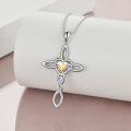 wholesale Sterling Silver Celtic Knot Cross Pendant Necklace Irish Infinity Love Heart Jewelry Gift-0-3