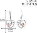 wholesale 925 Sterling Silver Heart Unicorn Girl Drop Dangle Earrings Animal s for Women-0-3