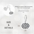 wholesale 925 Sterling Silver Celtic Knot Leverback Drop Earrings for Women - Black Enamel Accent Huggie Hoop  Set 3cm Long Lightweight Minimalist Fashion Accessories-0-1