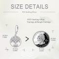 wholesale 925 Sterling Silver Tree of Life Heart Drop Earrings-0-3