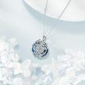 wholesale 925 Sterling Silver Blue Crystal Tree of Life Pendant Necklace for Women and Men-0-4