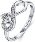 wholesale TOUPOP Personalized Custom Infinity Heart Rings For Women, 925 Sterling Silver 1ct Heart Moissanite Engagement Ring Engraved Name Infinity Wedding Ring Anniversary Birthday Gifts For Wife Bride -0-0