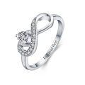 TOUPOP Sterling Silver Moissanite Personalized Infinity Heart Rings-0-0