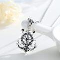 wholesale 925 Sterling Silver Anchor & Compass Pendant Norse Viking Jewelry for Men Women Gifts -0-2