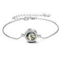 wholesale 925 Sterling Silver Opal Circle Chain Link Bracelet-0-5