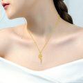 wholesale Gold Plated 925 Sterling Silver Butterfly Lotus Heartbeat Cross Pendant Necklaces Hypoallergenic Faith s for Women and Girls-0-3