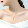 wholesale Gold Plated 925 Sterling Silver Butterfly Lotus Heartbeat Cross Pendant Necklaces Hypoallergenic Faith s for Women and Girls-0-3
