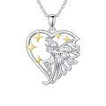 wholesale 925 Sterling Silver Fairy Heart Pendant Necklace-0-0