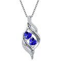 TOUPOP Sterling Silver Sapphire Sister Necklace September Birthday Gift-0-0