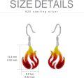 wholesale 925 Sterling Silver Flame-Shaped Drop Dangle Earrings for Women-0-5