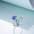 wholesale 925 Sterling Silver Cat Rings Wholesale With Blue Topaz And Sapphire Gemstones-0-2