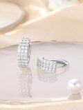 wholesale 925 Sterling Silver Cubic Zirconia Pave Huggie Hoop Earrings for Women Gift Ideas-0-2