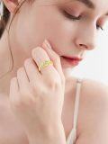 wholesale 14K Gold Plated 925 Sterling Silver 5mm Round Cubic Zirconia Women s Rings-0-2