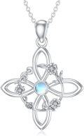 wholesale 925 Sterling Silver Moonstone Celtic Knot Pendant Necklaces for Women Gothic Witch s-0-0