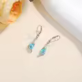 TOUPOP Sterling Silver Gemstone Oval Dangle Drop Earrings for Women-0-4