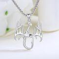 wholesale 925 Sterling Silver Deer Antlers & Duck Fishing Hook Mens Pendant Necklaces-0-4