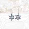 wholesale 925 Sterling Silver Blue Enamel Star of David Dangle Earrings for Women Mothers Day GiftÓÌÌ«½ÌÊÎÆ·Ä¸Ç×½ÚÀñÎï-0-4