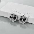 wholesale 925 Sterling Silver Celtic Tree Of Life Black Onyx Drop Earrings-0-2