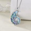 wholesale 925 Sterling Silver Abalone Shell Crescent Moon Pendant Necklace for Women and Girls-0-3