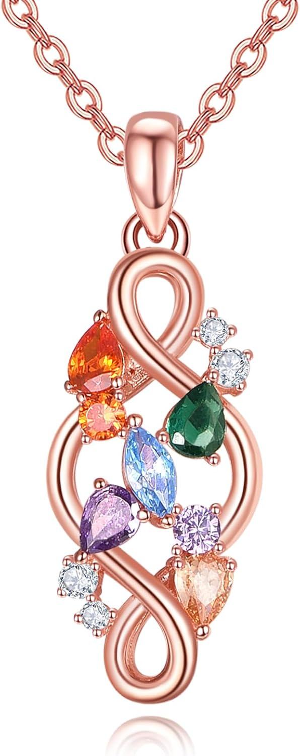 Sterling Silver 7 Chakra Celtic Knot Necklace 18 +2 Chain-0-0