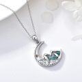 wholesale 925 Sterling Silver Moon Mountain Turquoise & Mustard Seed Pendant Necklace for Women-0-2