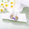 wholesale 925 Sterling Silver Heart Birthstone Sun Moon Dangle Drop Earrings for Women Mom-0-2