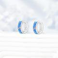 wholesale 925 Sterling Silver Blue Fire Opal Celtic Knot Huggie Hoop Earrings for Men & Women-0-2
