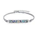 wholesale 925 Sterling Silver Thistle Inlay Bracelet-0-5