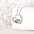 wholesale 925 Sterling Silver French Bulldog Heart Pendant Necklace for Women-0-5