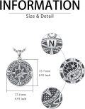 wholesale Compass Necklace S925 Sterling Silver Compass Evil Eye/yin And Yangon Dog Tag Pendant Necklace With 22"+2" Chain Graduation Gifts Christmas Gifts Birthday Gifts For Him/her -0-3