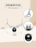 wholesale Tahitian Black Pearl Infinity Necklace For Women Sterling Silver Black Pearls Necklace Gifts For Sister Birthday Anniversary Jewelry Valentine Christmas Gifts For Women Wife Her -0-4