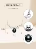 TOUPOP Sterling Silver Black Pearls Necklace Women's Infinity Jewelry Gift-0-4