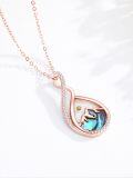 wholesale 925 Sterling Silver Abalone Shell and Citrine Mountain Pendant Necklace Christian Faith Jewelry-0-2